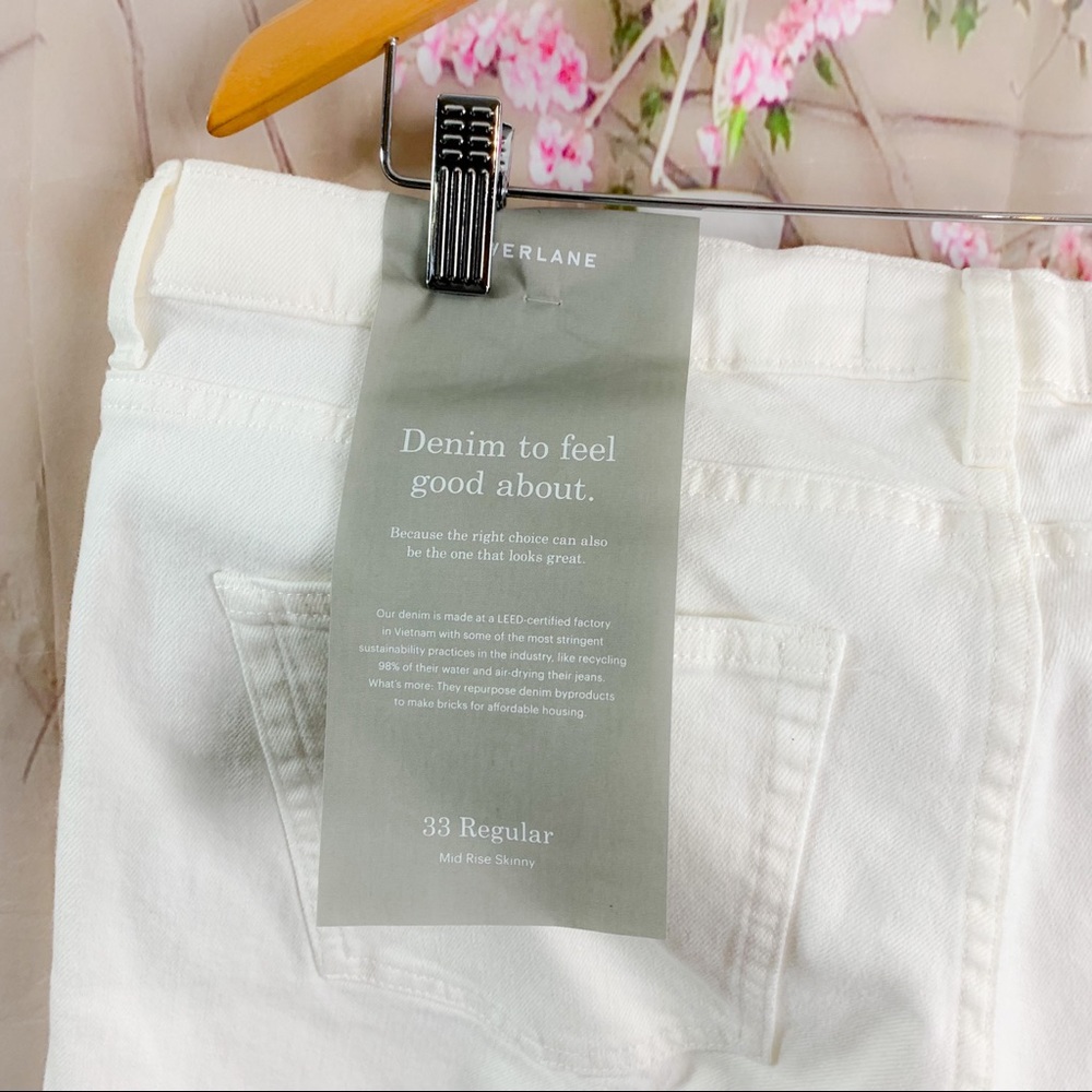 NEW EVERLANE White Mid-rise Skinny Jeans - Picture 8 of 10